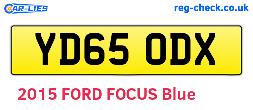 YD65ODX are the vehicle registration plates.