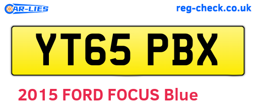 YT65PBX are the vehicle registration plates.