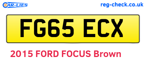 FG65ECX are the vehicle registration plates.