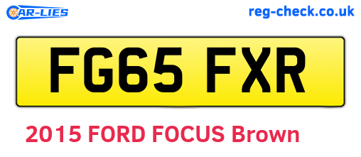 FG65FXR are the vehicle registration plates.