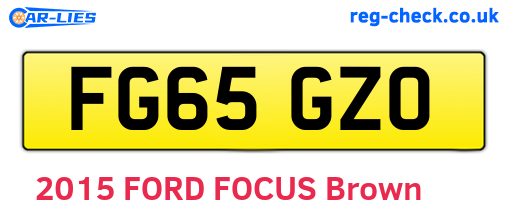 FG65GZO are the vehicle registration plates.