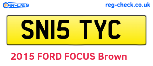 SN15TYC are the vehicle registration plates.