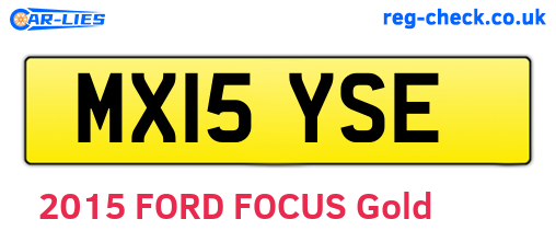 MX15YSE are the vehicle registration plates.