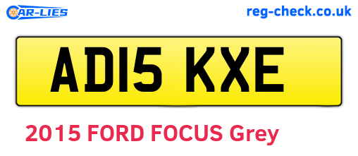 AD15KXE are the vehicle registration plates.