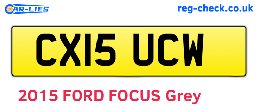 CX15UCW are the vehicle registration plates.