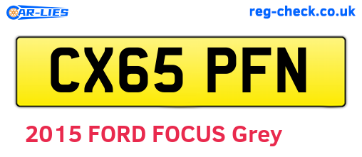 CX65PFN are the vehicle registration plates.