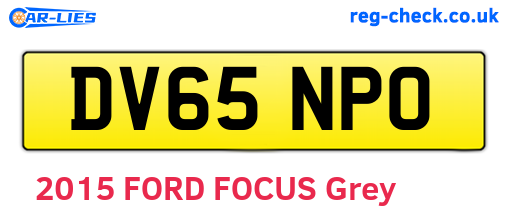 DV65NPO are the vehicle registration plates.