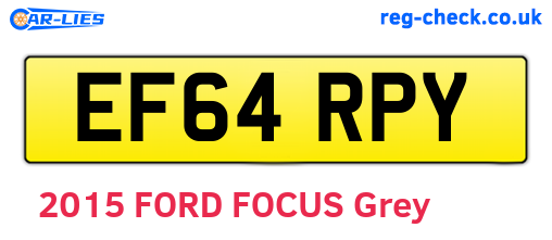 EF64RPY are the vehicle registration plates.