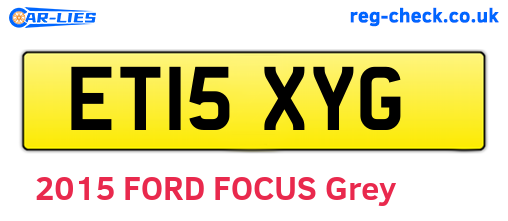 ET15XYG are the vehicle registration plates.