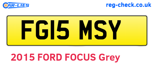 FG15MSY are the vehicle registration plates.