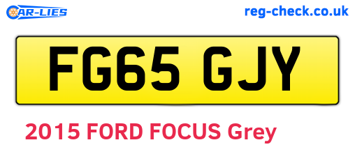 FG65GJY are the vehicle registration plates.