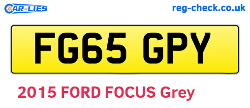 FG65GPY are the vehicle registration plates.