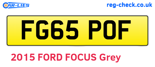 FG65POF are the vehicle registration plates.
