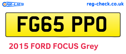 FG65PPO are the vehicle registration plates.