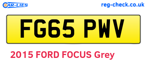 FG65PWV are the vehicle registration plates.