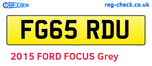 FG65RDU are the vehicle registration plates.