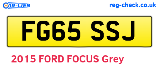 FG65SSJ are the vehicle registration plates.