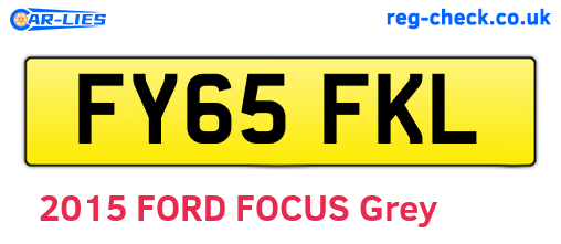FY65FKL are the vehicle registration plates.