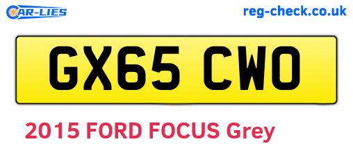 GX65CWO are the vehicle registration plates.