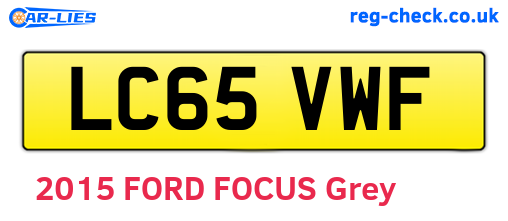 LC65VWF are the vehicle registration plates.