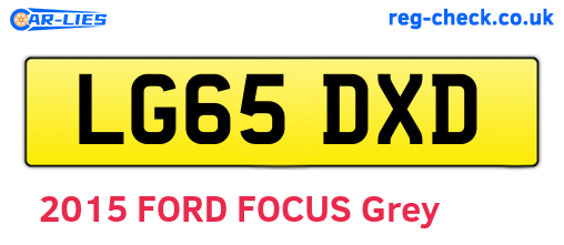 LG65DXD are the vehicle registration plates.