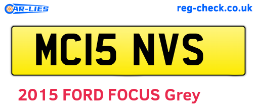 MC15NVS are the vehicle registration plates.