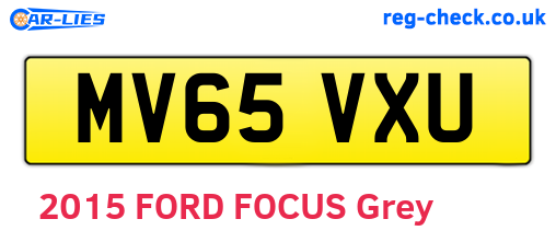 MV65VXU are the vehicle registration plates.