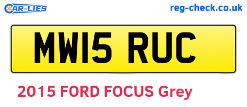 MW15RUC are the vehicle registration plates.