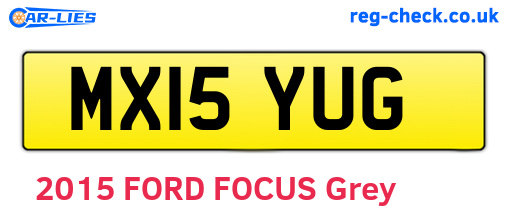 MX15YUG are the vehicle registration plates.