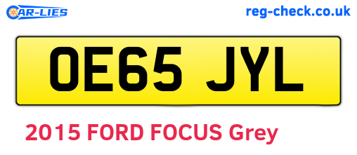 OE65JYL are the vehicle registration plates.
