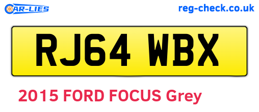 RJ64WBX are the vehicle registration plates.