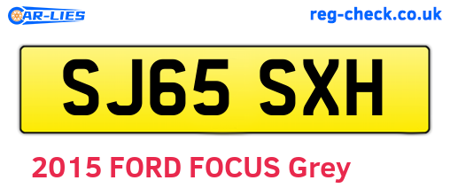 SJ65SXH are the vehicle registration plates.