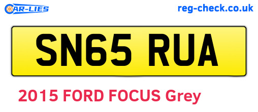 SN65RUA are the vehicle registration plates.