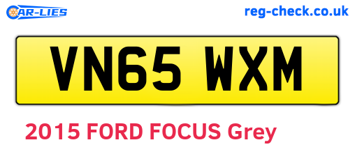 VN65WXM are the vehicle registration plates.