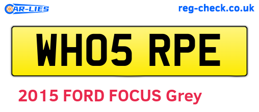 WH05RPE are the vehicle registration plates.