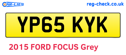 YP65KYK are the vehicle registration plates.