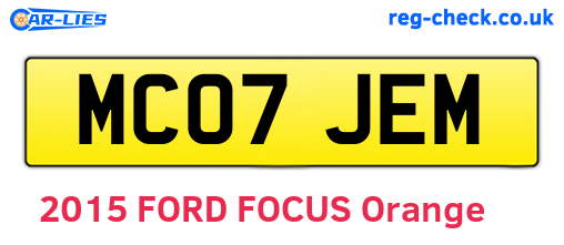 MC07JEM are the vehicle registration plates.