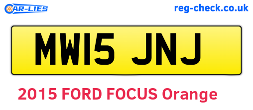 MW15JNJ are the vehicle registration plates.