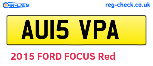 AU15VPA are the vehicle registration plates.