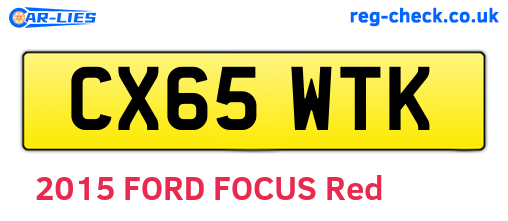 CX65WTK are the vehicle registration plates.