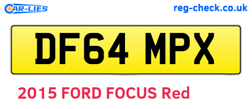 DF64MPX are the vehicle registration plates.