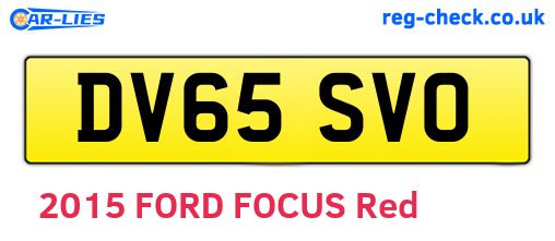 DV65SVO are the vehicle registration plates.