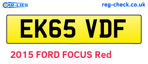 EK65VDF are the vehicle registration plates.