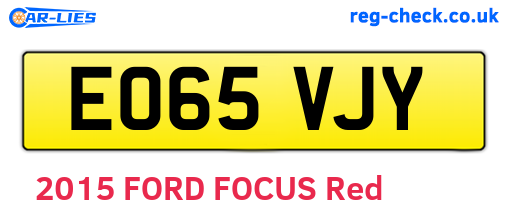 EO65VJY are the vehicle registration plates.