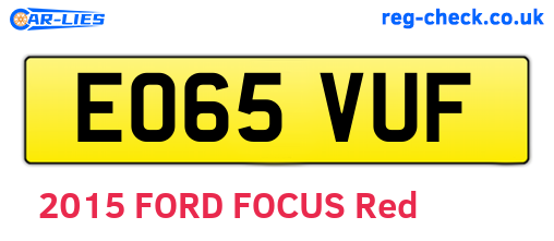 EO65VUF are the vehicle registration plates.