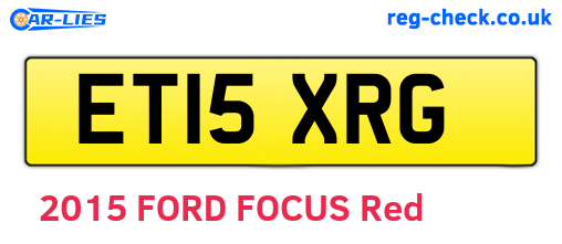 ET15XRG are the vehicle registration plates.