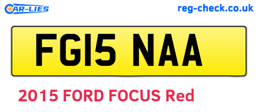 FG15NAA are the vehicle registration plates.