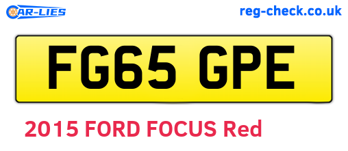 FG65GPE are the vehicle registration plates.