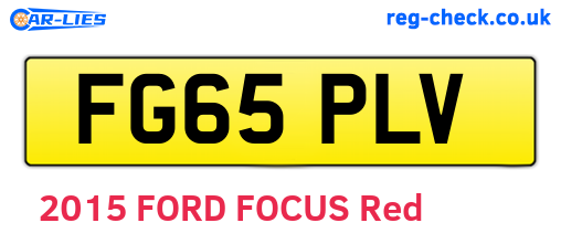 FG65PLV are the vehicle registration plates.