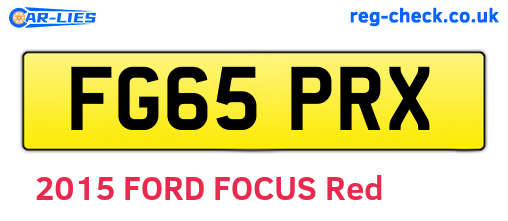 FG65PRX are the vehicle registration plates.